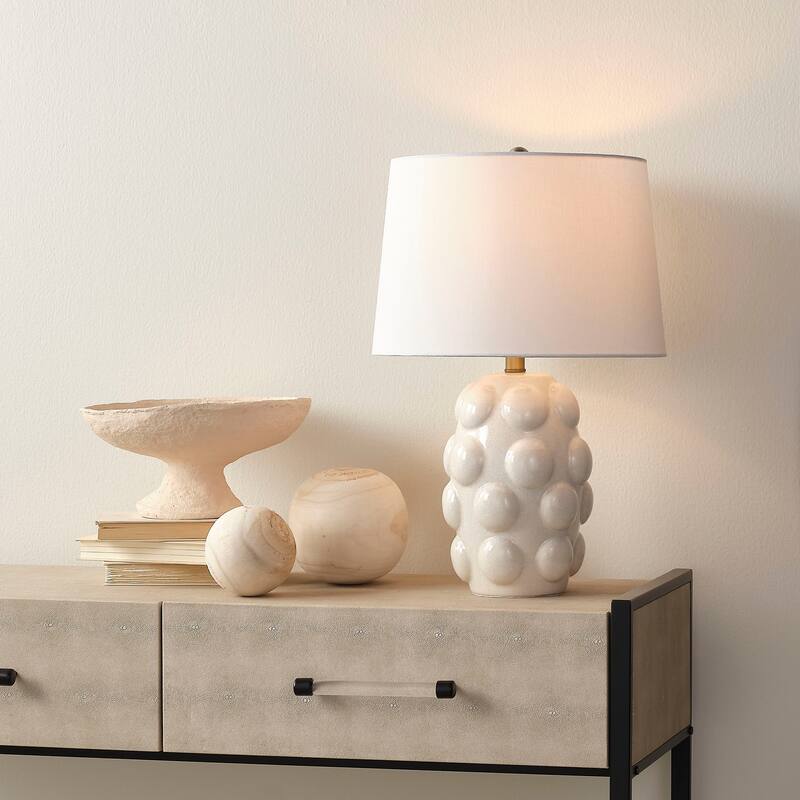 Terra Ceramic Table Lamp with Linen Shade