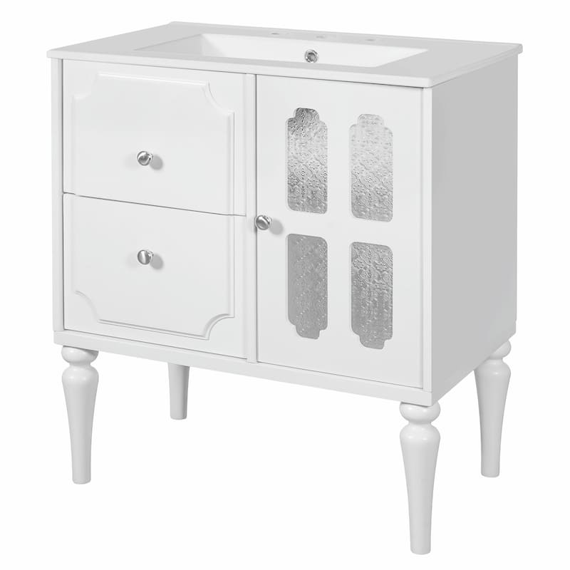 Retro 30" Bathroom Vanity with Resin Sink