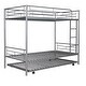 preview thumbnail 7 of 14, Twin-Over-Twin Metal Bunk Bed with Trundle, Sturdy Frame, Full-Length Guardrails, and Convertible Design