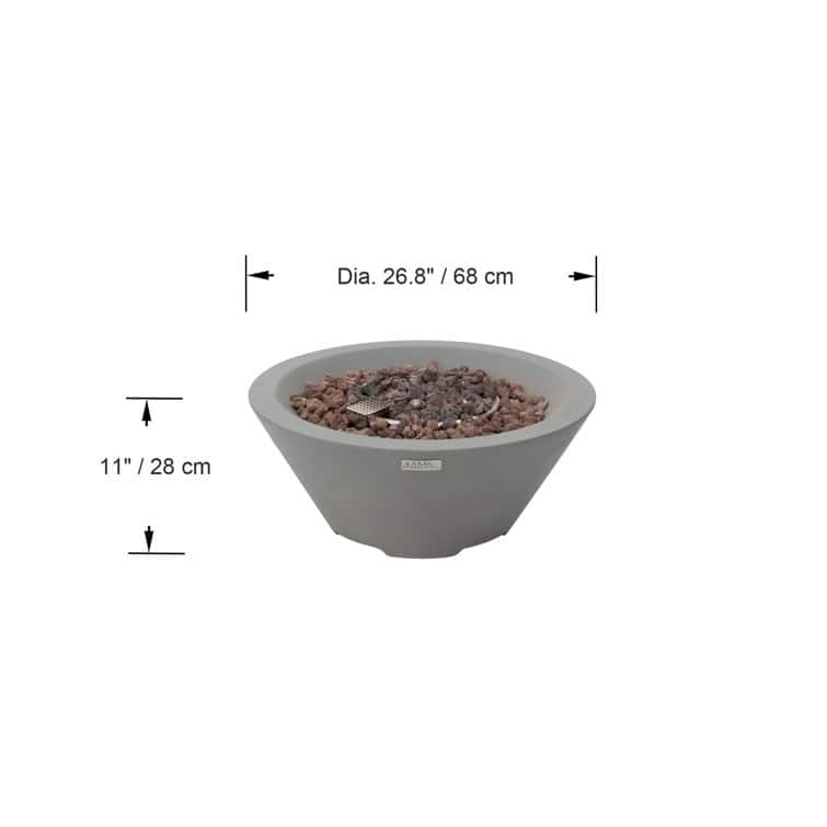 Portland 27" Round Concrete Fire Bowl by AMS Fireplace