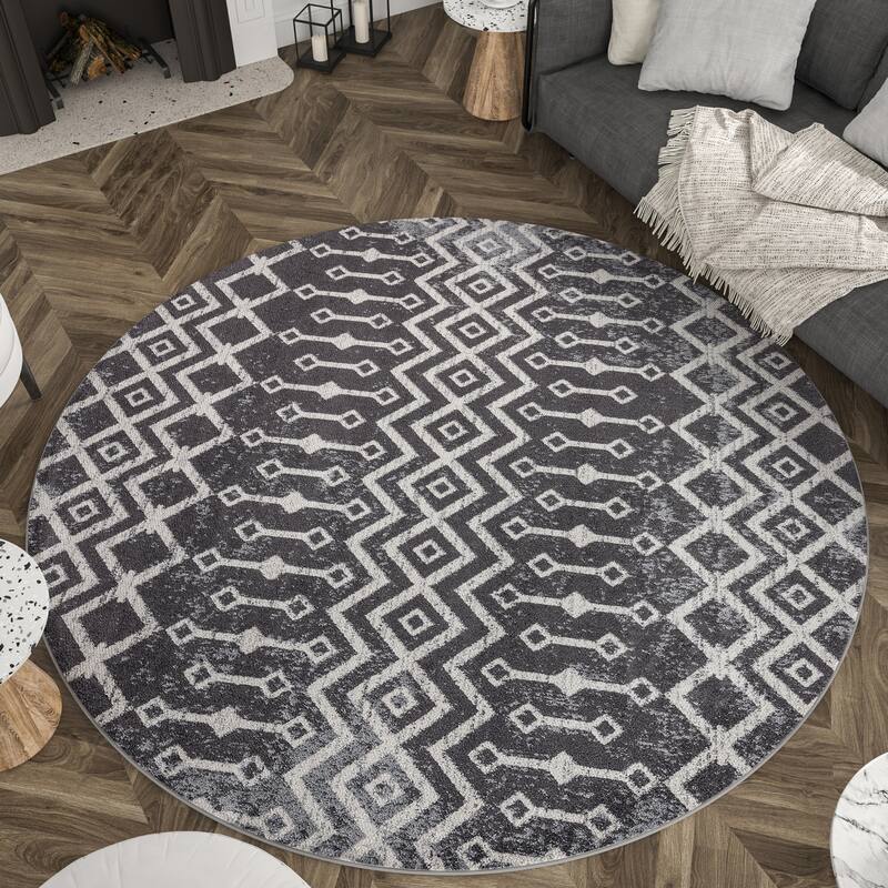 Gematria Moroccan Geometric Indoor Area Rug