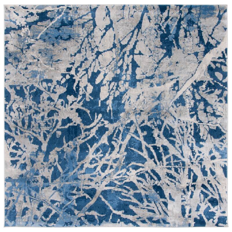 SAFAVIEH Jasper Sandie Modern & Contemporary Rug - 6'7" Square - Navy/Ivory
