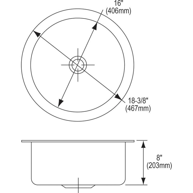 Elkay Lustertone 18-3/8" Undermount Single Basin Stainless Steel Bar - Stainless Steel
