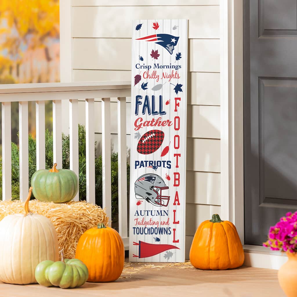 47" Double Sided Seasonal Porch Leaner, New England Patriots - 47" x 11.25"