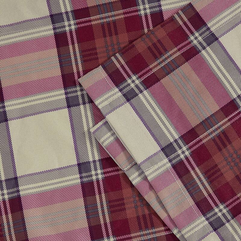 Eddie Bauer Edgewood Plaid Red Pole Top Window Valance - 86 x 15
