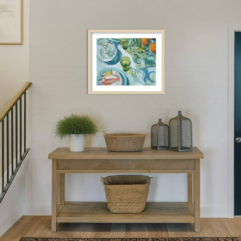 GreenTable No. 1 by Paula Freeman Wood Framed Wall Art Print