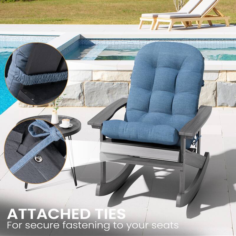 Outdoor Patio Adirondack Rocking Chair Cushions Thickened Chair Pad with Sunbrella