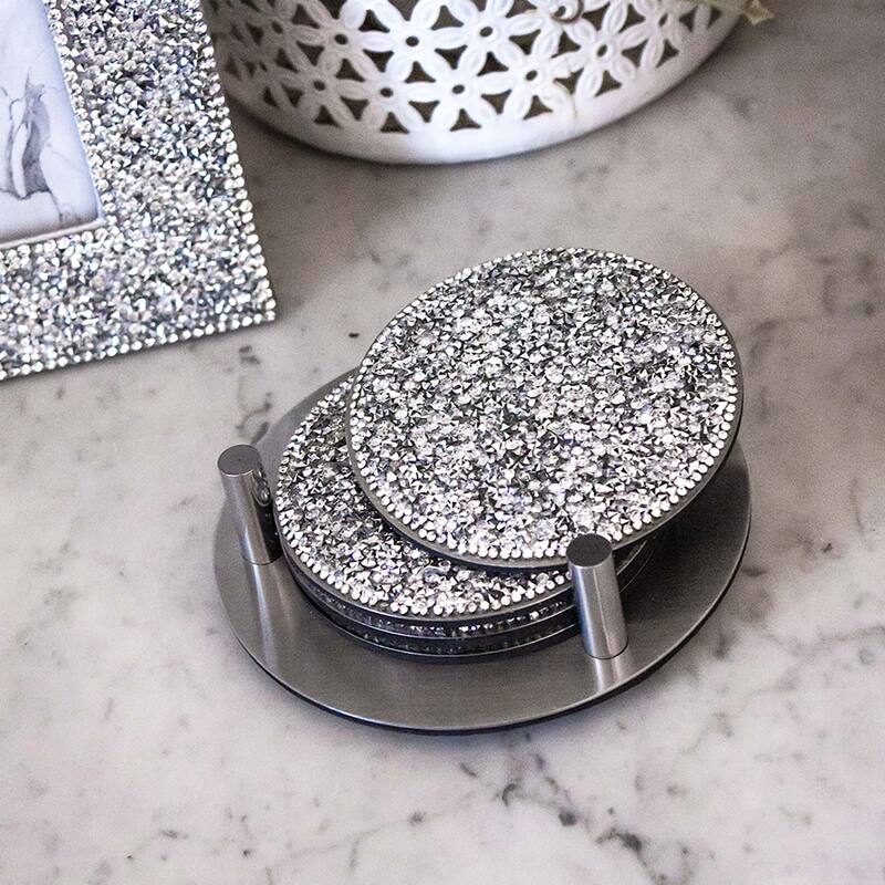 Sparkles Home Luminous Rhinestone Coaster Set