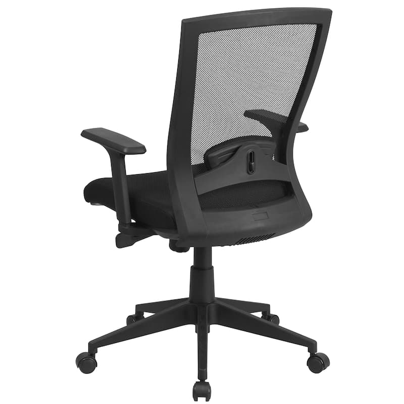 Mid-Back Mesh Swivel Ergonomic Office Chair with Back Angle Adjustment - Black