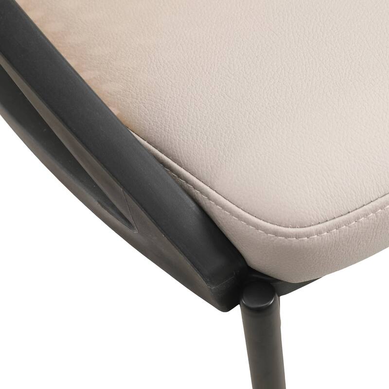 Urbane Modern Stylish Dining Chair with Vinyl Fabric Seat and Wicker Back for Dining Room & Kitchen, Set of 4