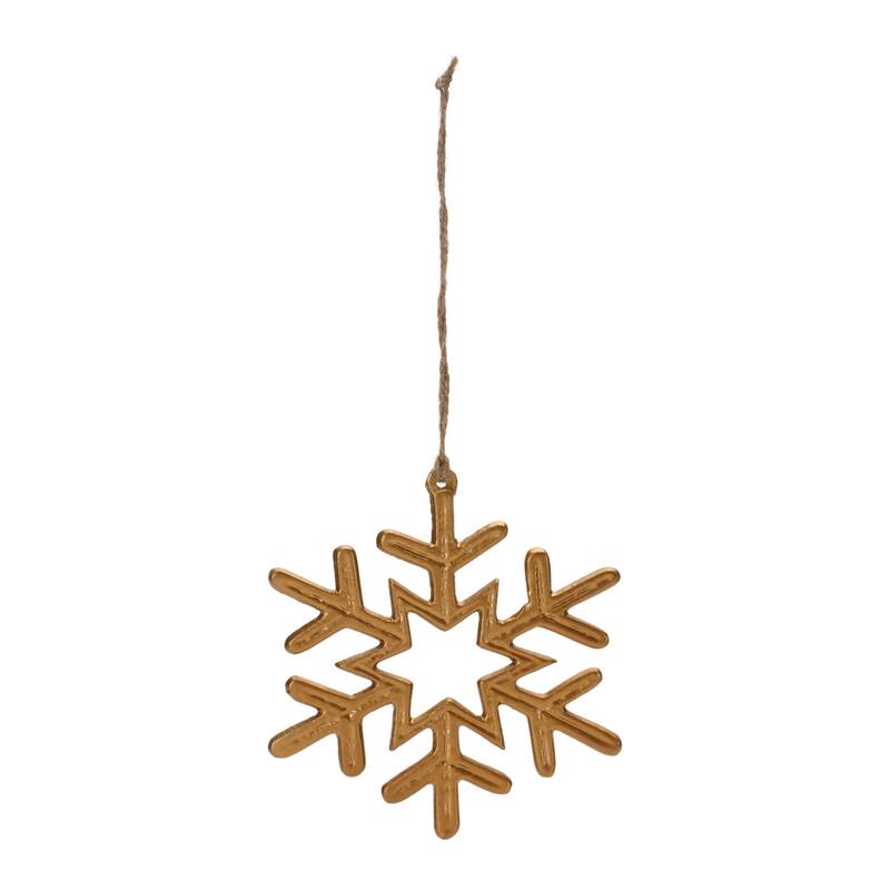 Gold Metal Snowflake Ornament (Set of 12)