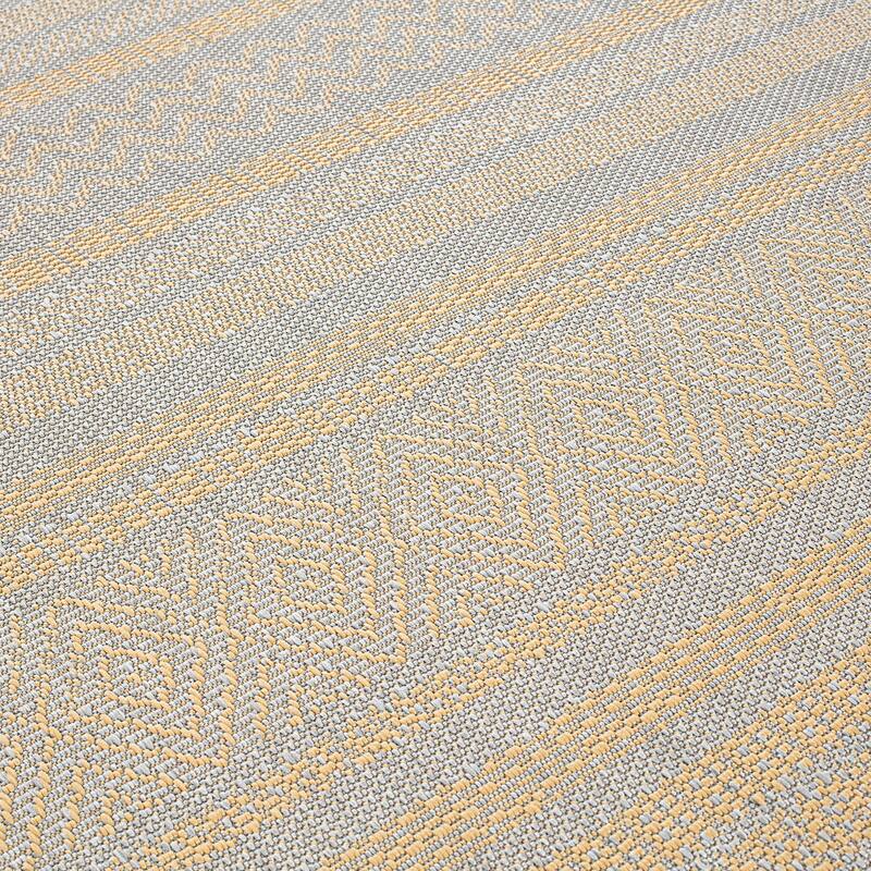 Contemporary Bohemain Stripes Indoor/Outdoor Flatweave Waterproof Backyard Patio Area Rug