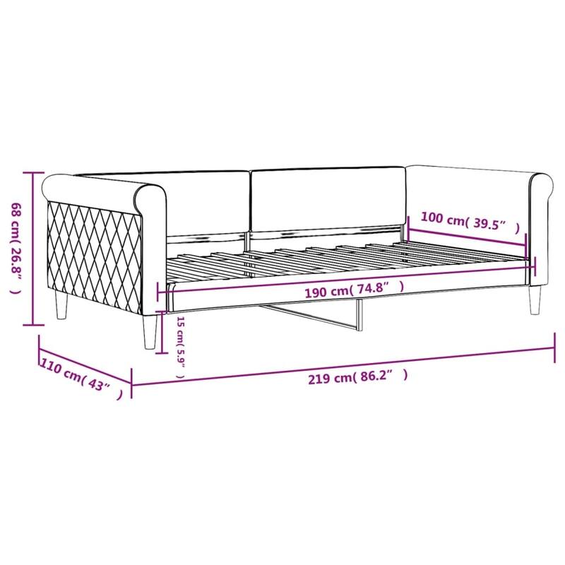 vidaXL Day Bed Upholstered Daybed Sofa Bed for Bedroom Living Room Velvet