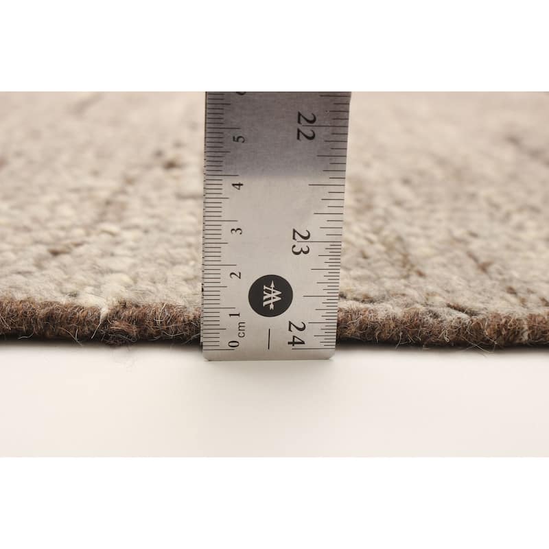 ECARPETGALLERY Hand-knotted Tangier Taupe Wool Rug - 5'0 x 7'10