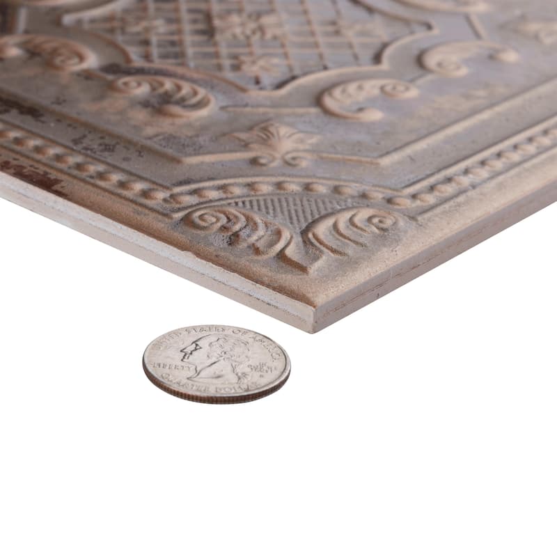 Merola Tile Fitz Copper 8" x 8" Ceramic Wall Tile