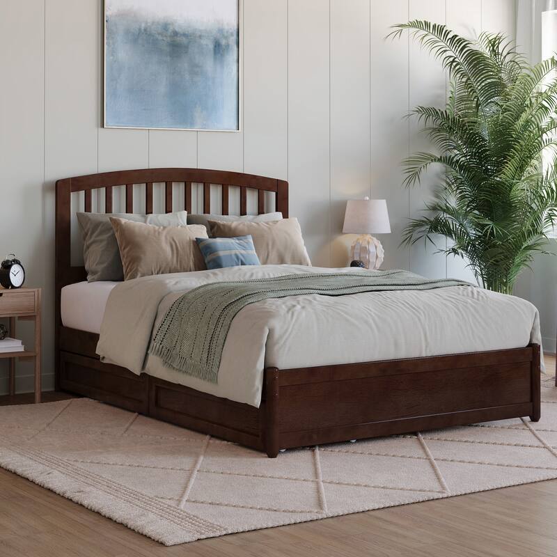 Lucia Platform Bed with Panel Footboard and Storage Drawers
