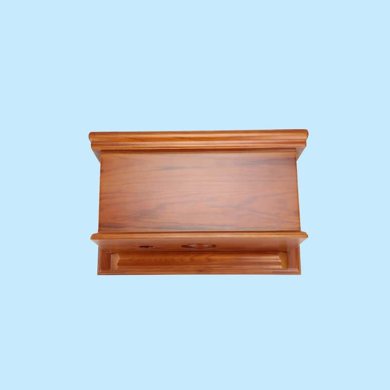 Light Mahogany Wooden Flat Front Panel High Tank Toilet Part Tank Only