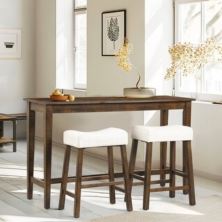 3 - Piece Counter Height Solid Wood Base Dining Set - Bed Bath & Beyond ...