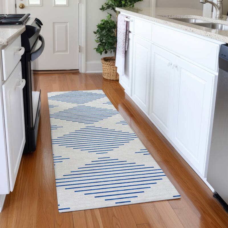 Premium Washable Super Soft Global Stripes Mayfield Rug - Ivory - 2'3" x 7'6"