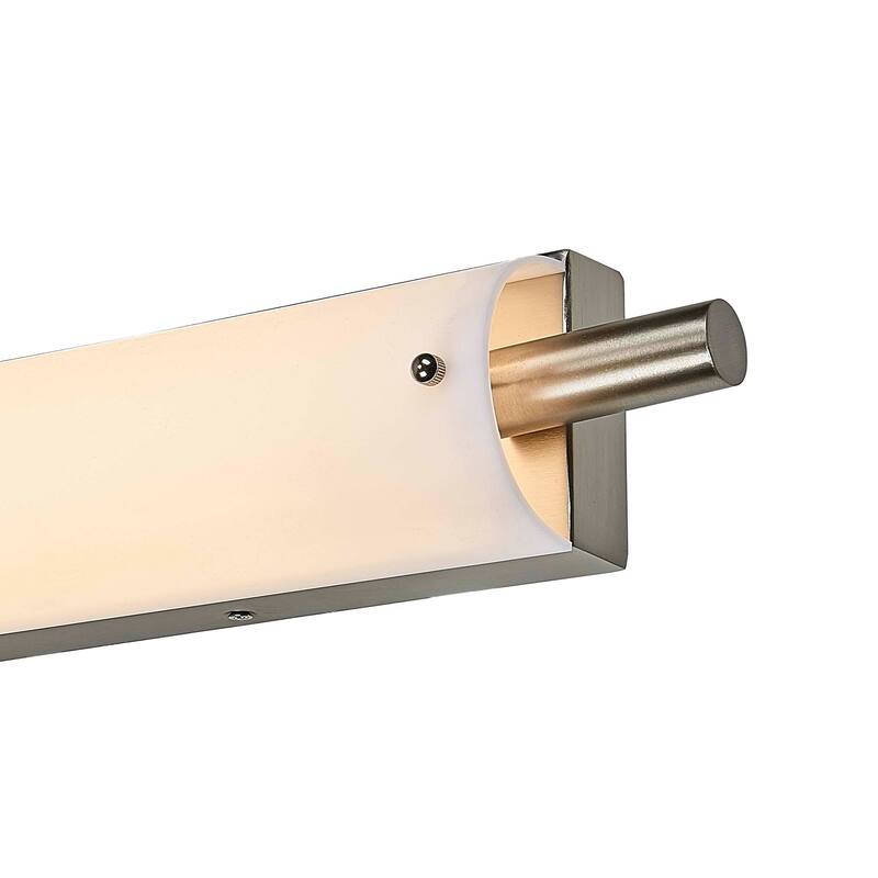 30 inch LED Vanity Light with white acrylic shade - Brushed Nickel