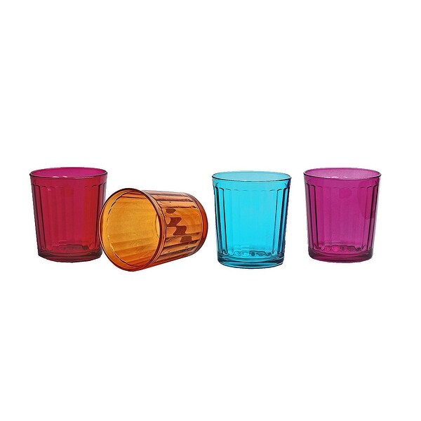 Palais Glassware Colonne Collection; High Quality Column Clear Glass Beverage Set (Set of 4 - 13 Oz
