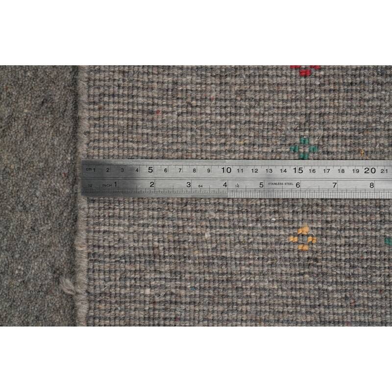 Hand Knotted Oriental 100% Wool Carpet Tribal Animal Pictorial Greys & Charcoal Gabbeh Area Rug - 12' 6'' X 9' 3''