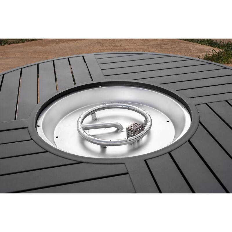 Abbyson Santorini Black Outdoor Fire Table