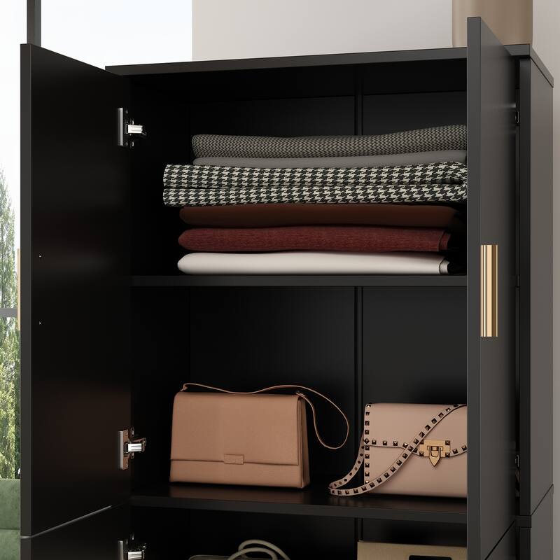 61.2"H 23.3"W Food Pantry Storage Kitchen Adjustable Shelves(Compact) - 61.2"H x 23.3"W