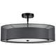 preview thumbnail 25 of 71, 3-Light 20"W Drum Fabric Semi Flush Mount Pendant Chandelier