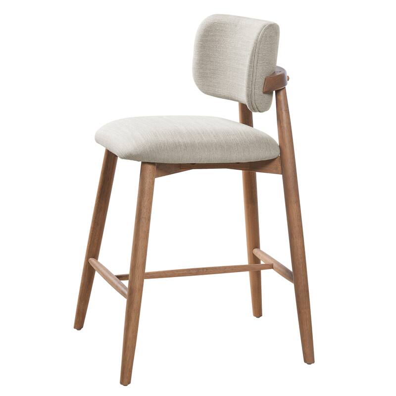 Christopher Knight Home - Monteria Modern Upholstered Bar Stool with Padded Seat & Curved Backrest, Set of 2 - 22.83"W