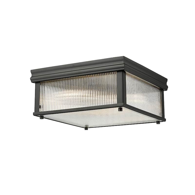 Z-Lite 7504FS13 Carnaby 4 Light 13" Wide Flush Mount Ceiling Fixture - Matte Black