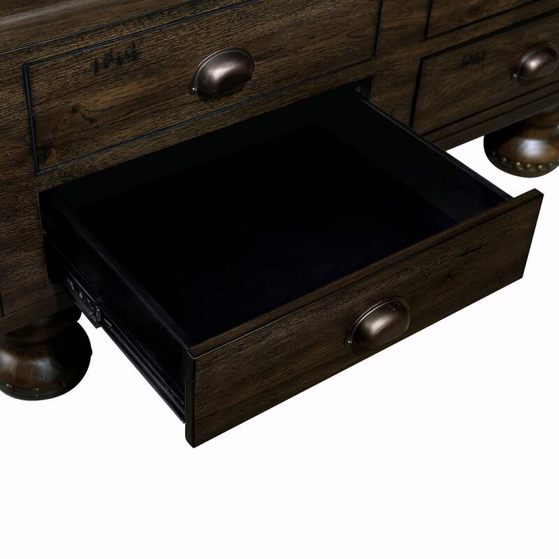 40" Solid Wood Rectangle Coffee Table with 4 Drawers