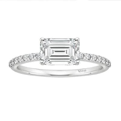 Sterling Silver 2.00CT Lab Grown Diamond Engagement Ring