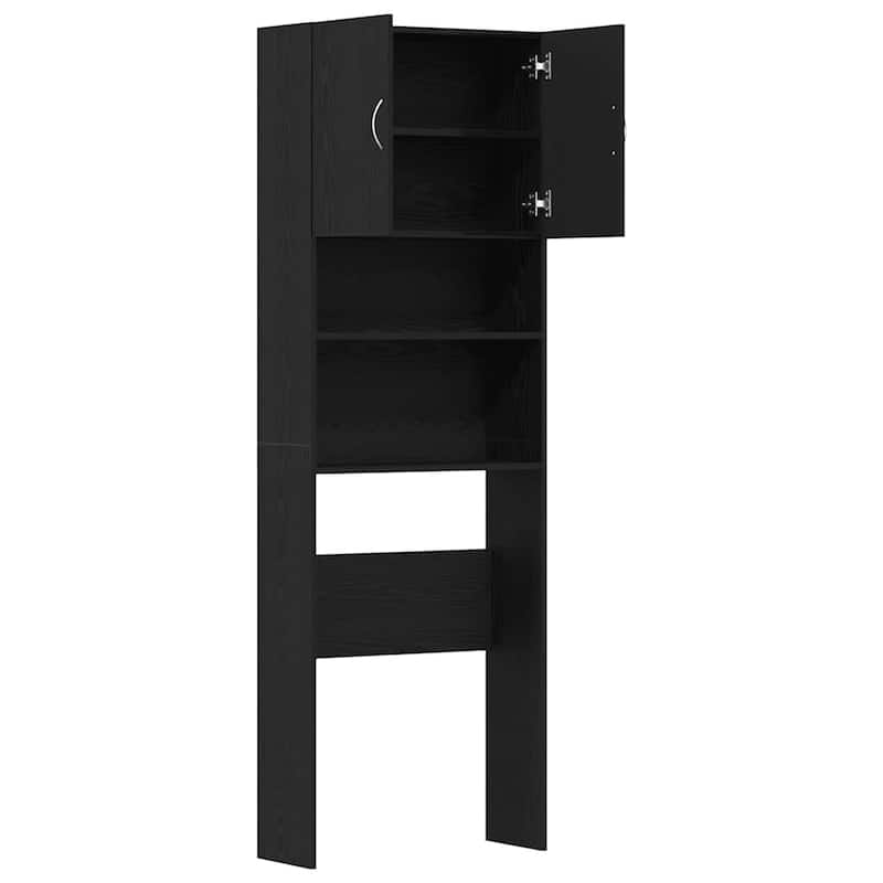 vidaXL Washing Machine Cabinet Black Oak 25.2x9.4x74.8" Engineered Wood