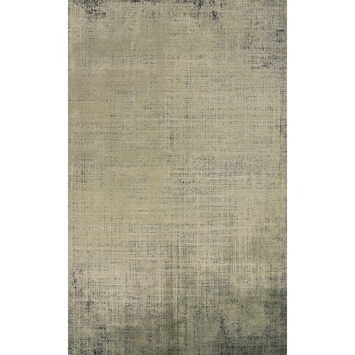 Machine Made Oriental Polyester Carpet Modern Abstract Green Abstract Area Rug - 7' 5'' X 5' 2''