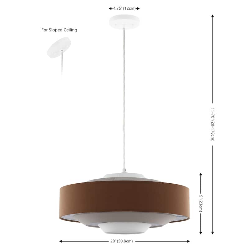 SAFAVIEH Lighting Collelo 20" Pendant - 20" x 20" x 11-70" - W/D/H