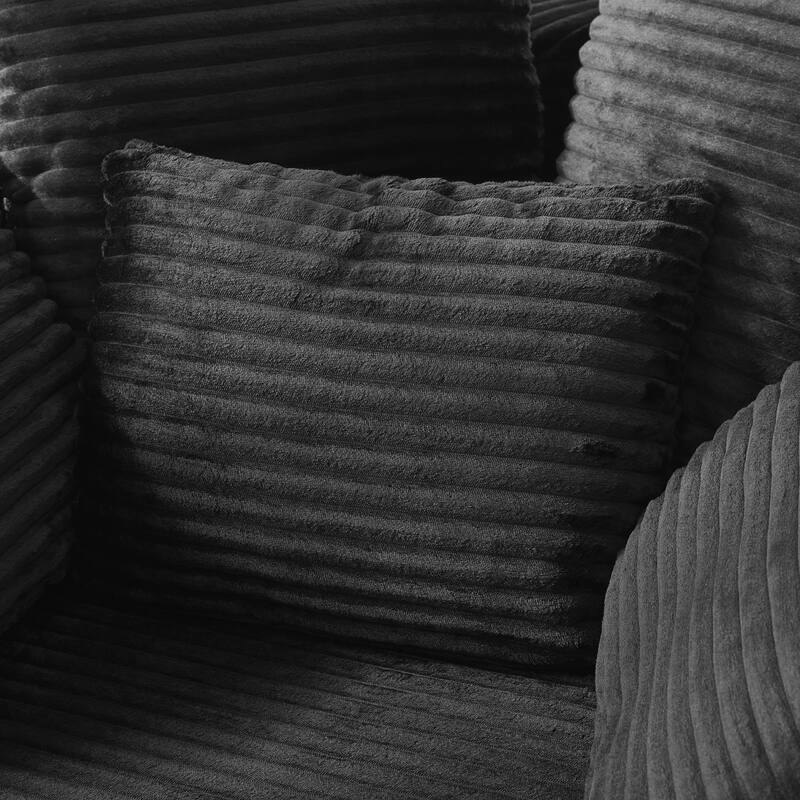 GDFStudio - 360° Swivel 55.9" Corduroy Upholstered Barrel Accent Chair