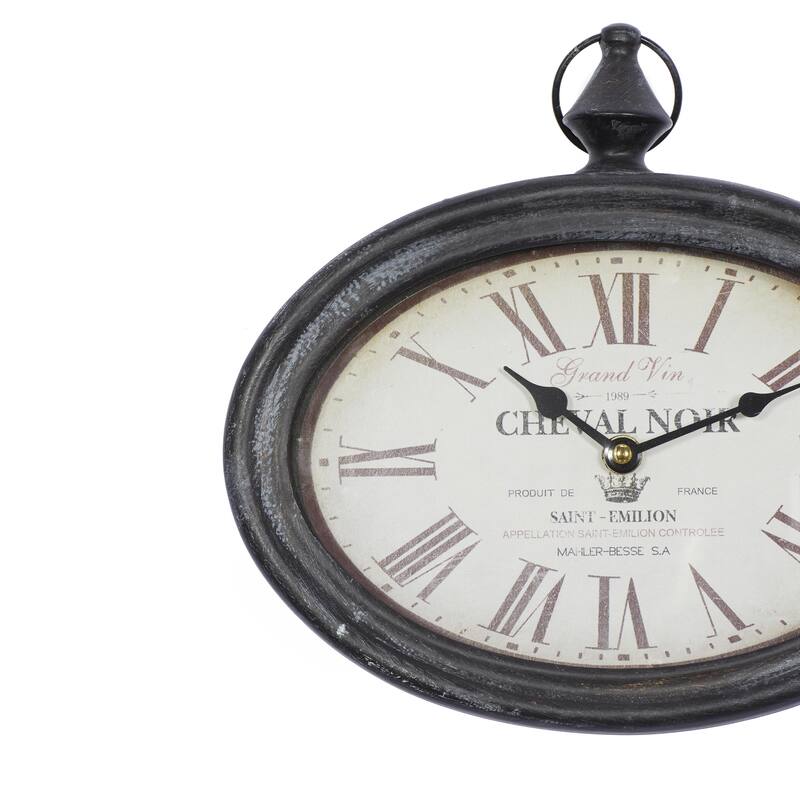 Metal Pocket Watch Style Decorative Wall Clock - Set of 2 Cream - Roche River Decor