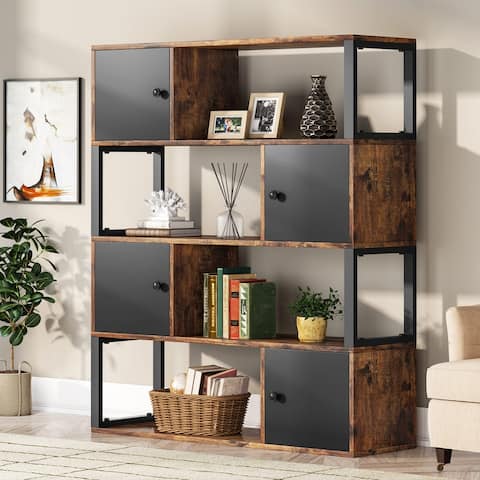 Bookcase 8 Cube Storage Organizer with 4 Door Bookshelf 2 in 1