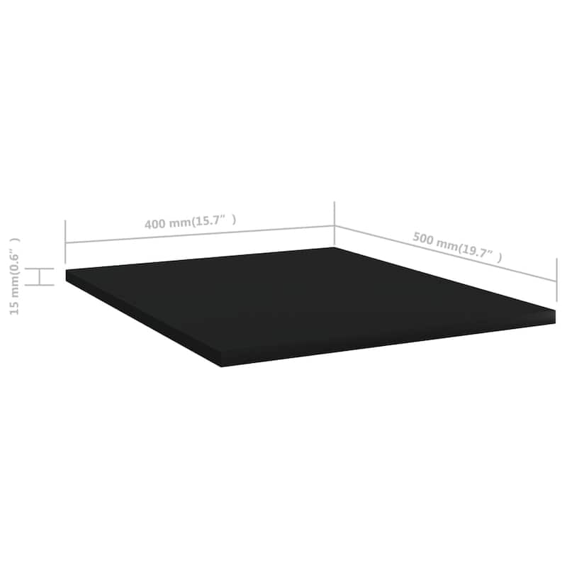 vidaXL Bookshelf Boards 8 pcs Black 15.7"x19.7"x0.6" Chipboard