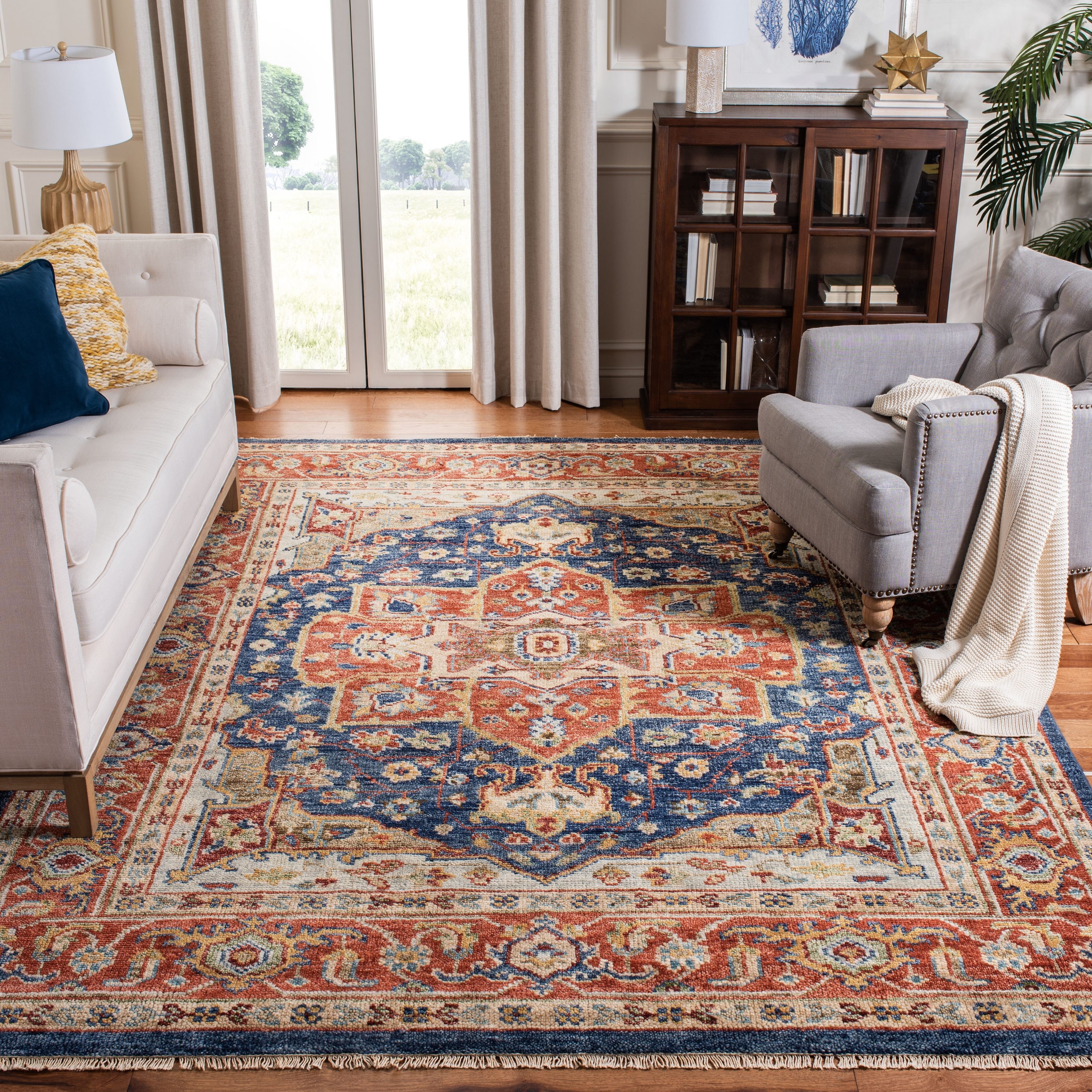 Safavieh Handmade Samarkand Medallion Rust Charcoal Wool Rug Safavieh Handmade Samarkand Medallion