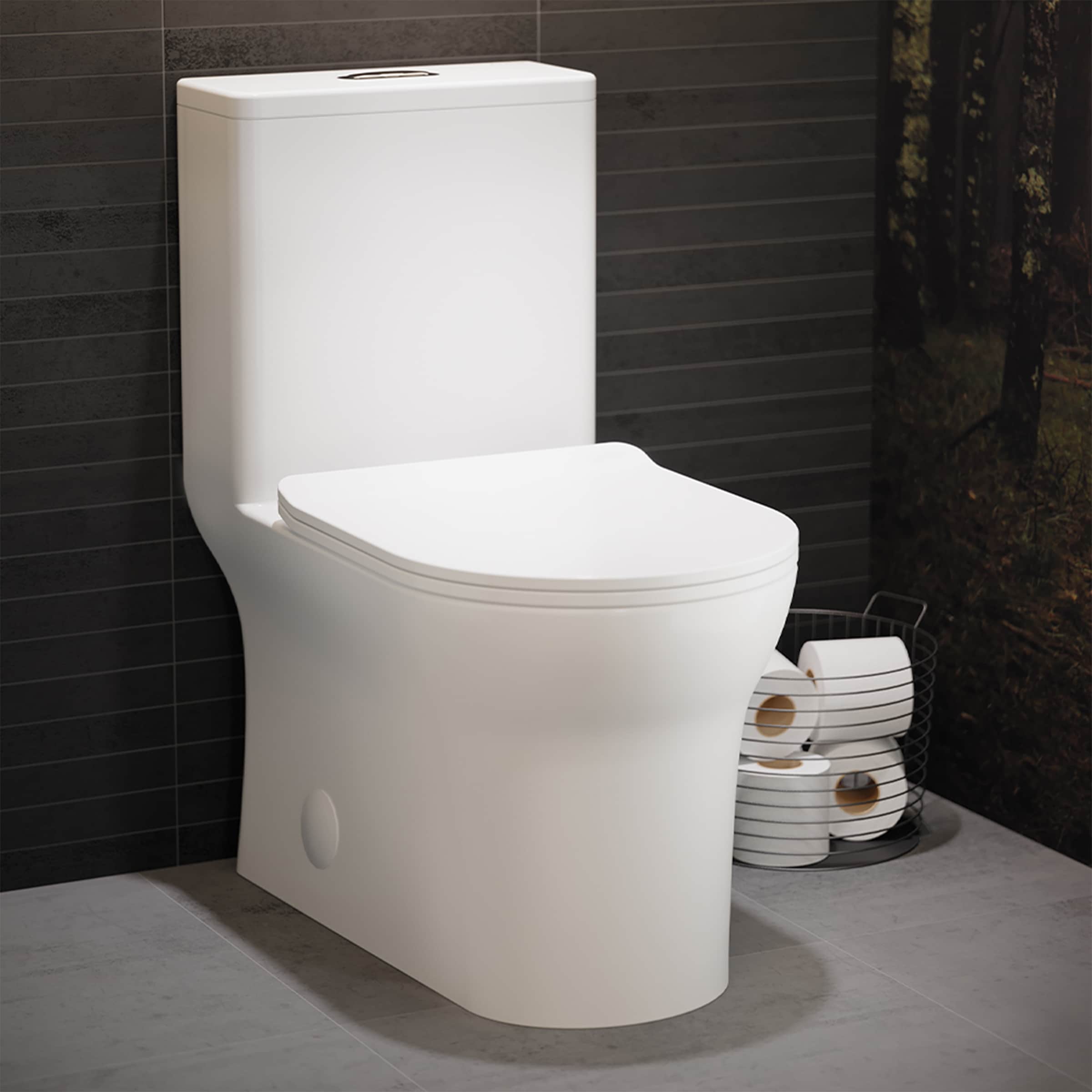 Burdon One Piece Square Toilet Dual Flush 0.8/1.28 gpf