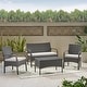 preview thumbnail 30 of 39, Cordoba Outdoor Wicker 4-piece Conversation Set with Cushions by Christopher Knight Home
