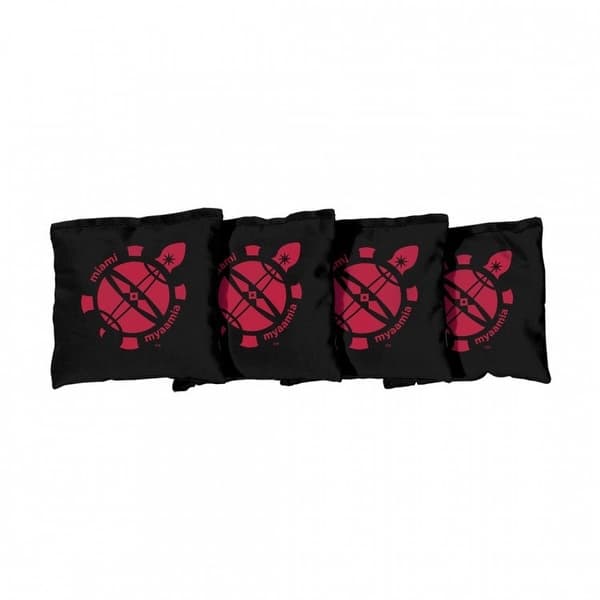 slide 2 of 3, Miami University RedHawks Heritage Black Cornhole Bags All-Weather Resin Filled