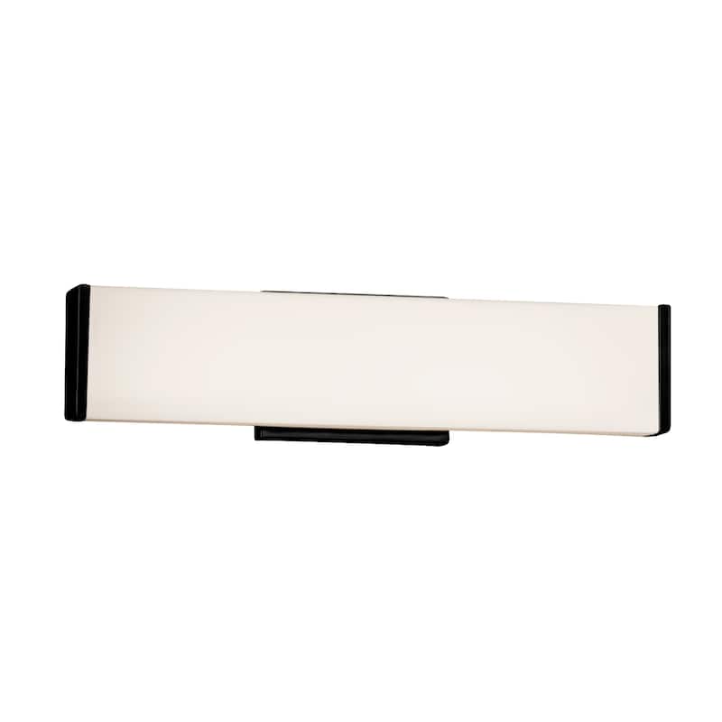 Fusion Latitude Matte Black ADA Wall/ Bath Bar, Opal Shade