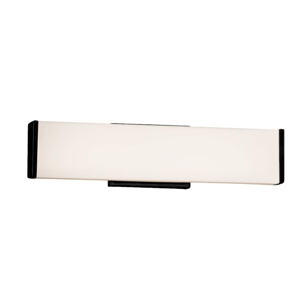 Fusion Latitude Matte Black ADA Wall/ Bath Bar, Opal Shade