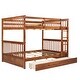 preview thumbnail 5 of 12, Full-Over-Full Bunk Bed with Ladders and Two Storage Drawers (Walnut)