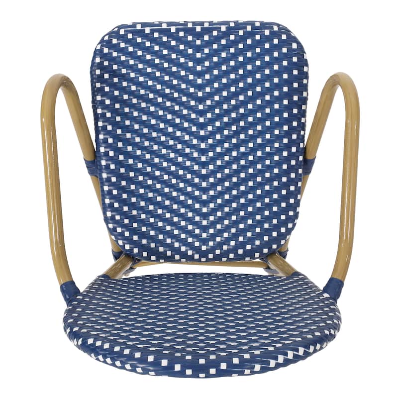 Paul Outdoor Aluminum and Wicker Outdoor French Cafe Set by Christopher Knight Home