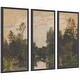 preview thumbnail 9 of 7, Kate and Laurel Landscape by the River Barycz Adolf Dressier 3 Piece Framed Wall Art Print Set by Nostalgia Prints