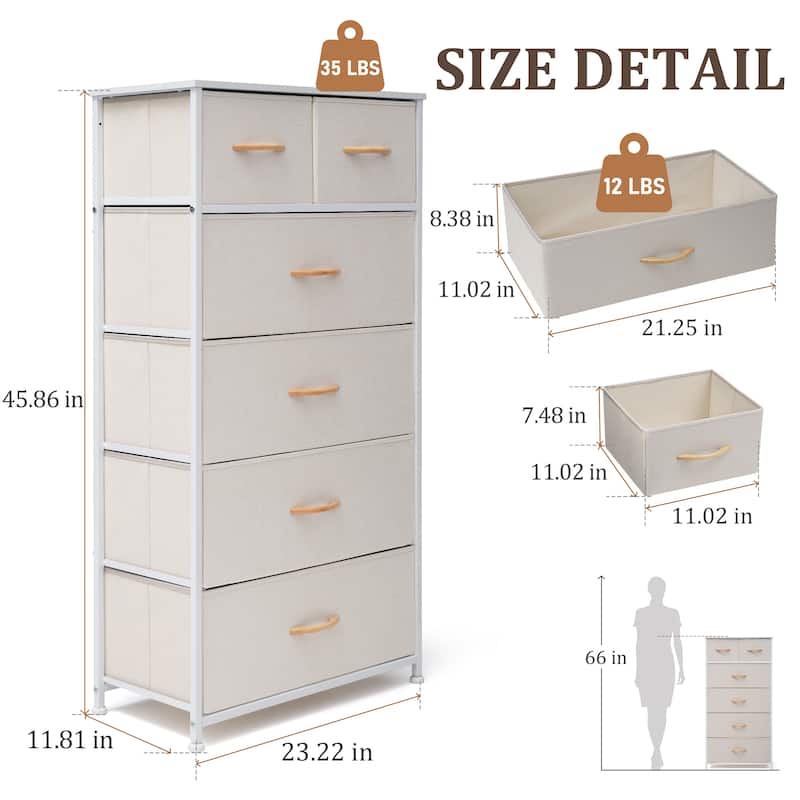 VredHom 6 Drawers Vertical Dresser Storage Tower